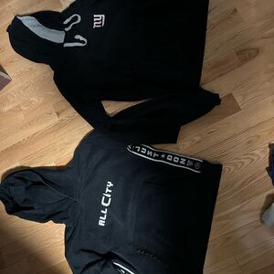 Lot 2 Black Hoodies basketball All City and football NY Giants L